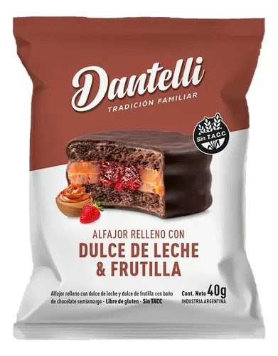 Alfajor Dantelli D.leche y Frutilla